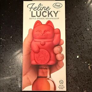 Fred Feline Lucky Red Cat Bottle Opener NIB